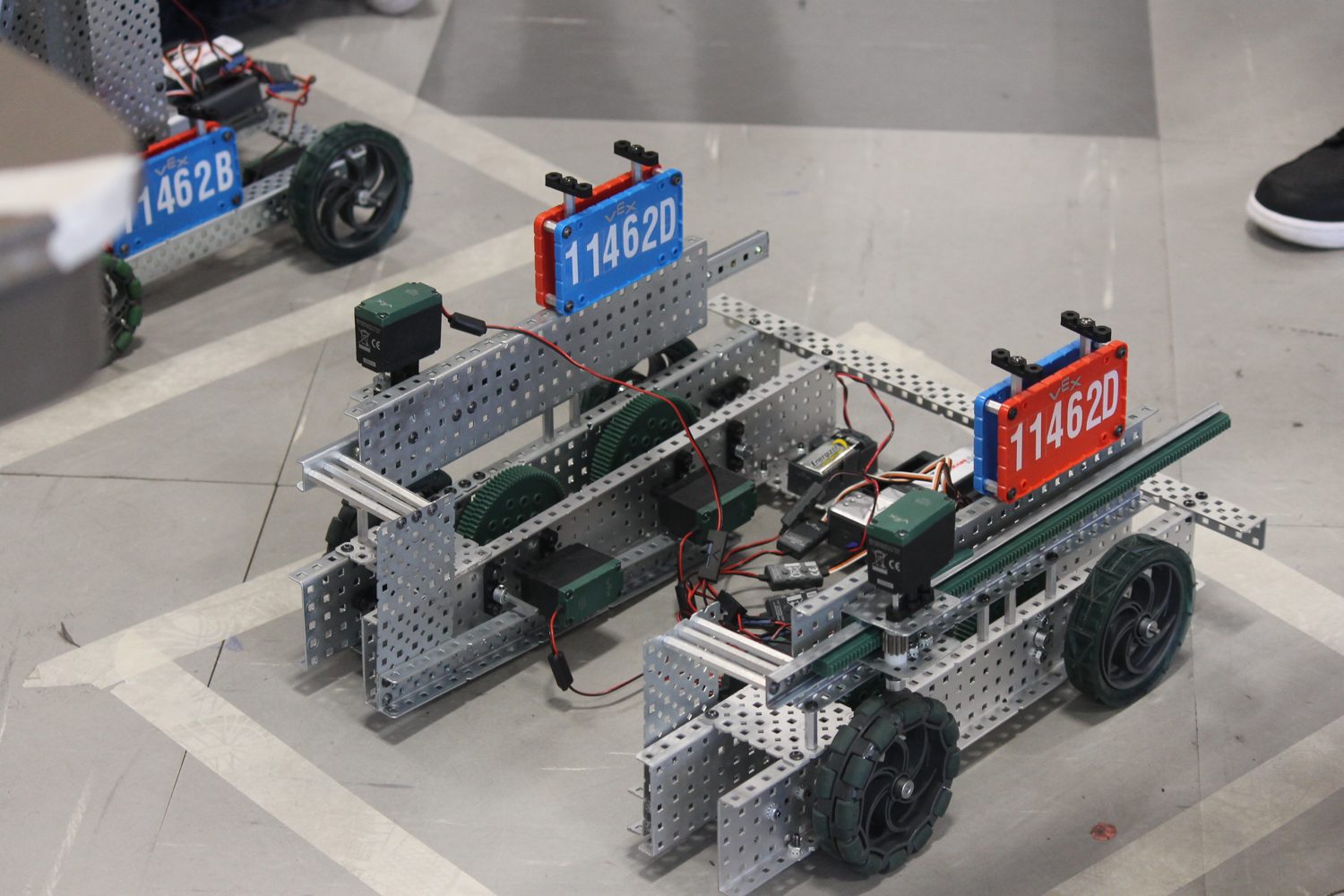 VEX robotics competition robot on a field